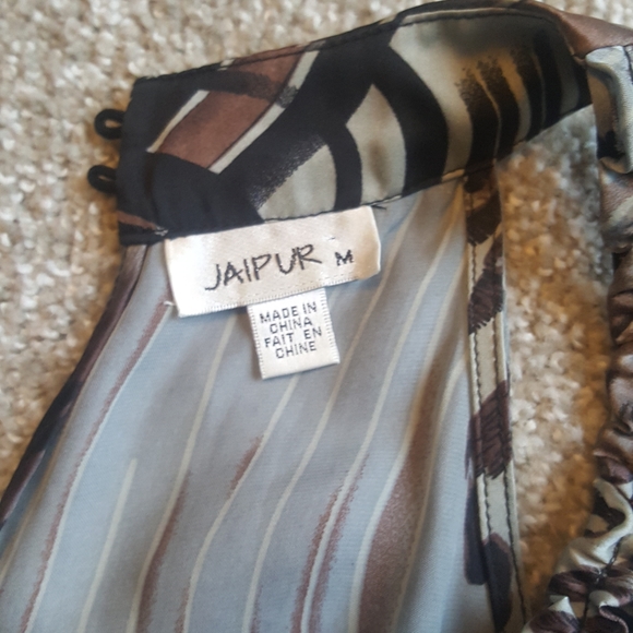 Jaipur animal print halter neck detail sleeveless blouse Sz M - Picture 6 of 8